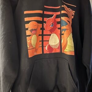 Gildan Black Hoodie with Orange and Yellow Graphic